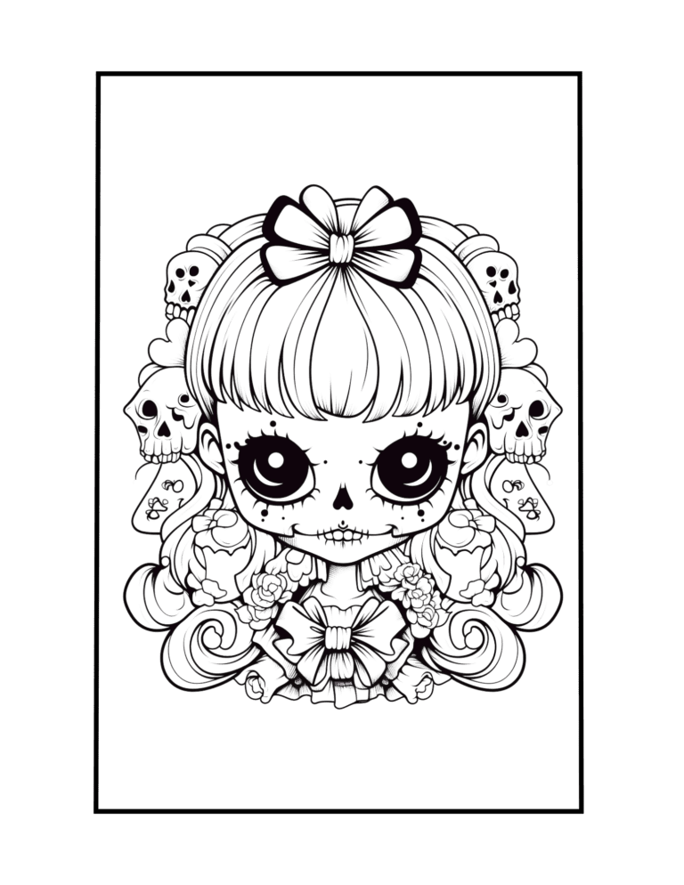 creepy cute coloring page