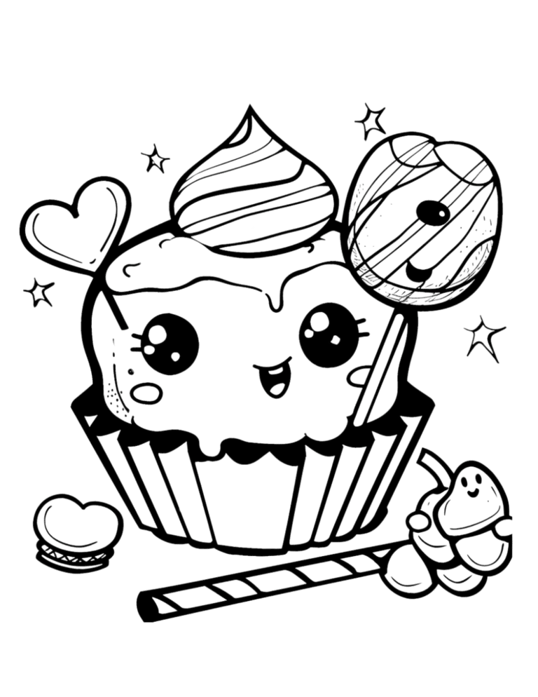 cupcake coloring page