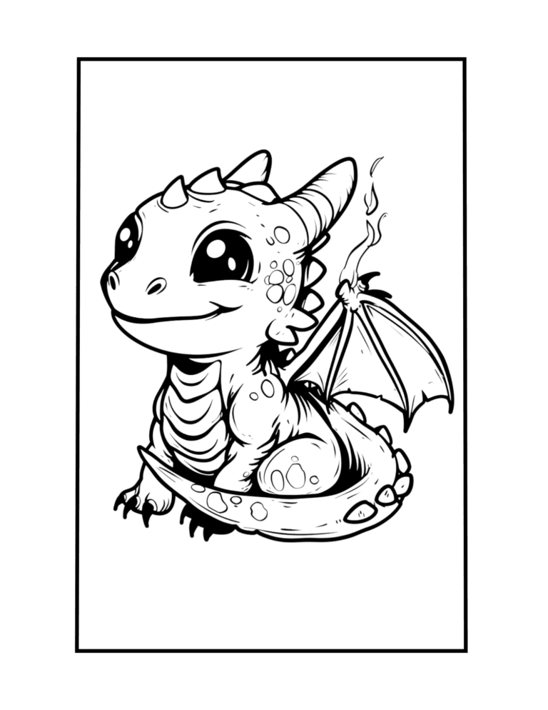 cute dragon coloring page