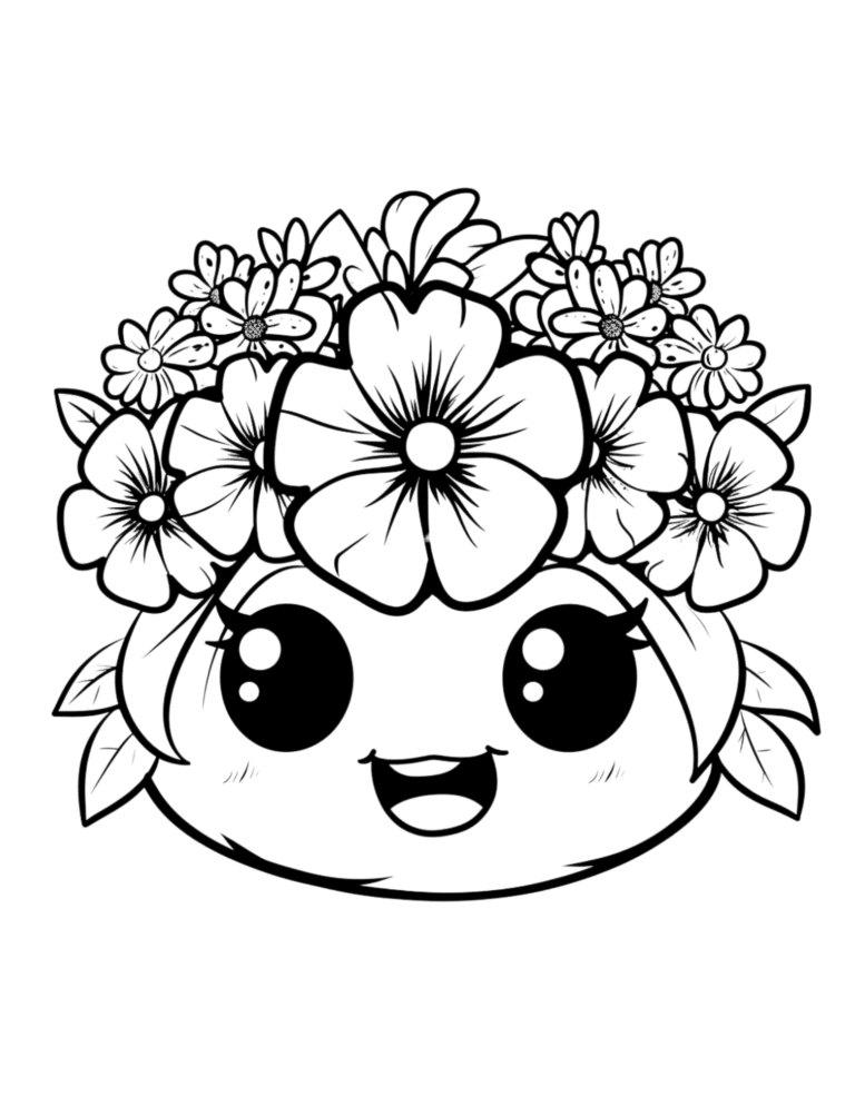 cute flower coloring page 8