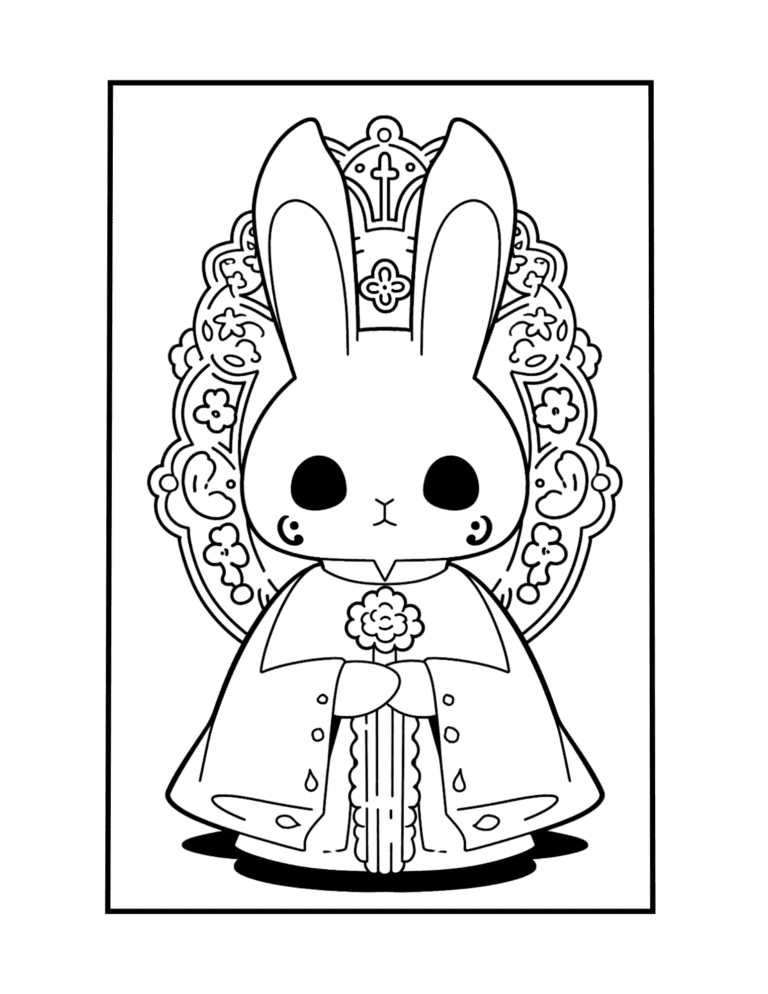 cute rabbit coloring page