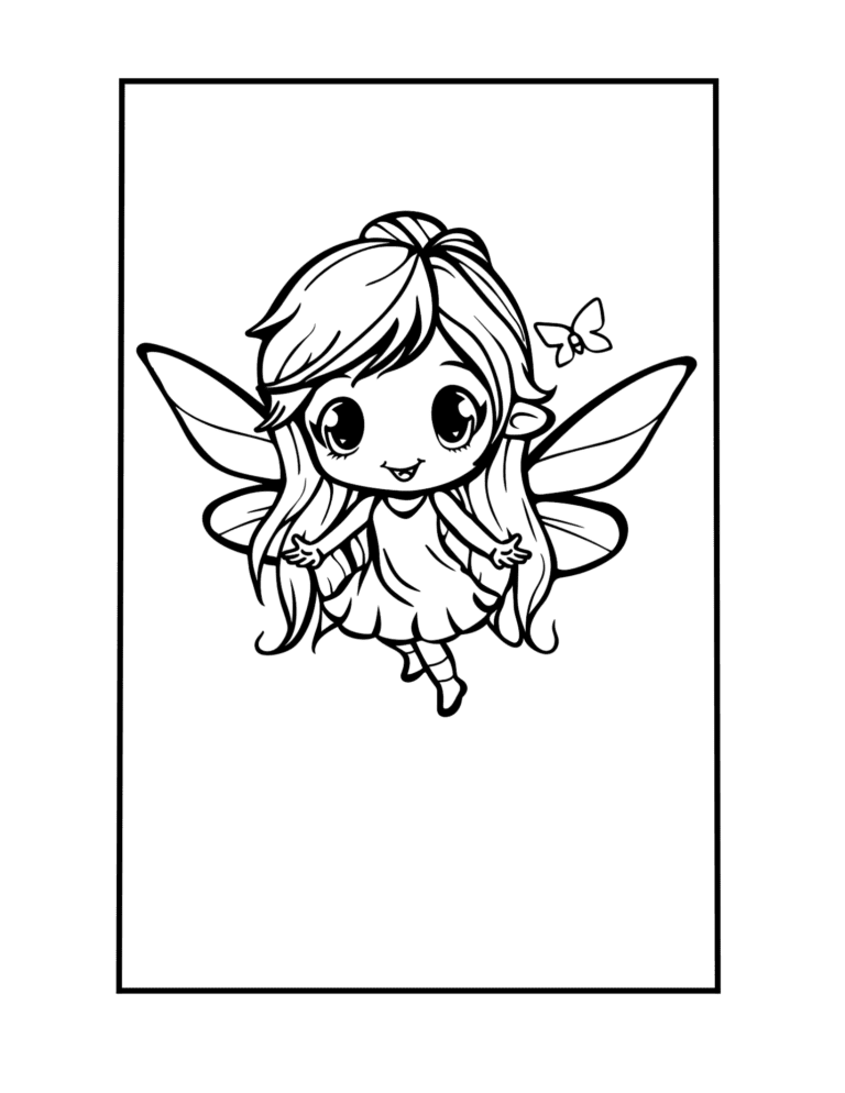 free fairy coloring page for kids