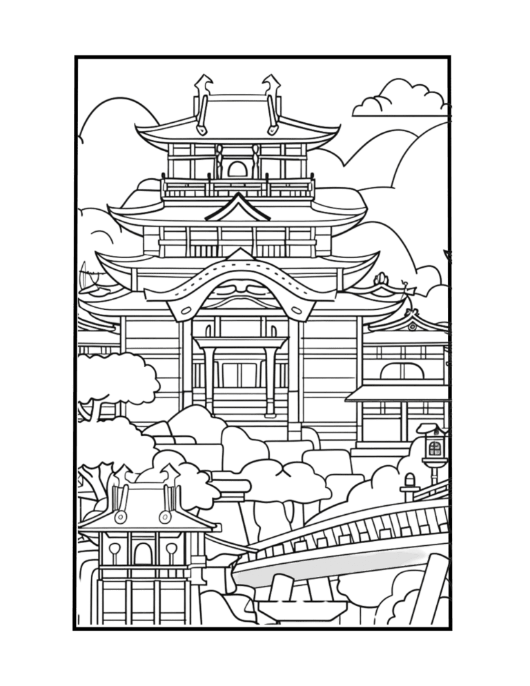 japanese landscape Coloring Sheets-3