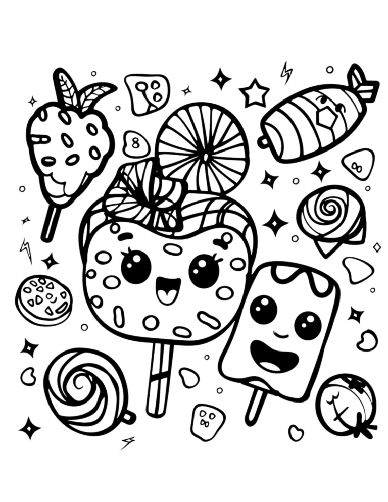 kawaii coloring page for kids