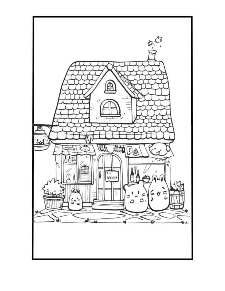 mini town coloring page