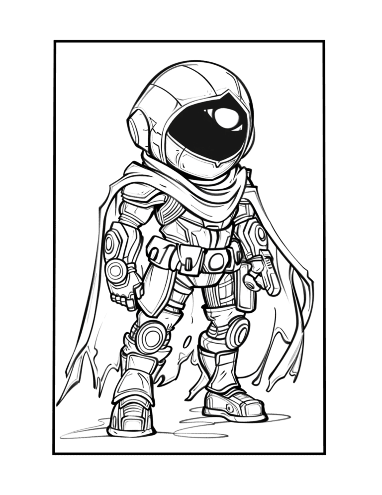 space coloring sheet with helldiver