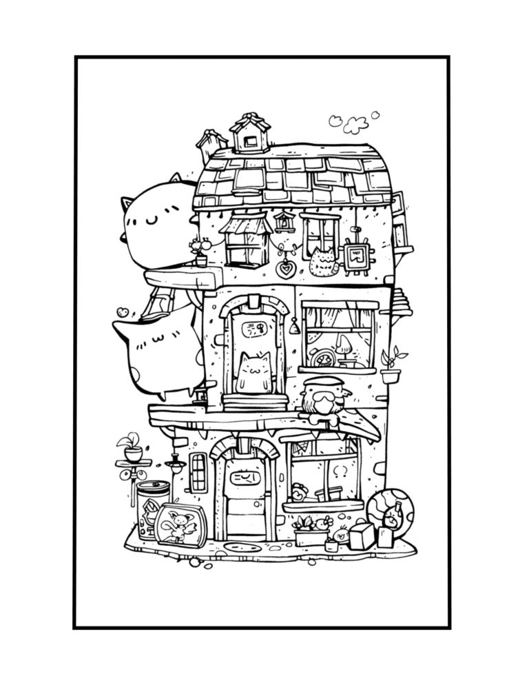 town coloring page