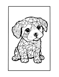 mosaic coloring page featuing puppy