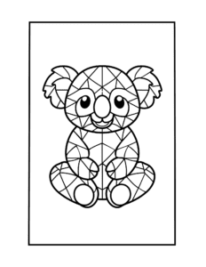 mosiac coloring page with koala