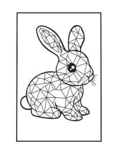 mosaic coloring page featuring rabbit