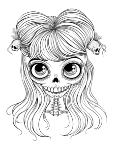 creepy skull aesthetic girl