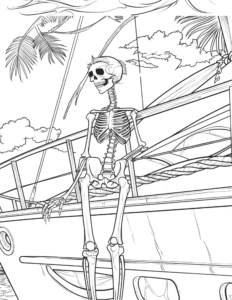 Skeleton coloring page