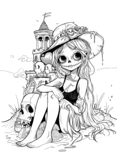 Cute gothic girl on summer