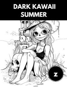 Dark Kawaii Summer Coloring Pages(2)