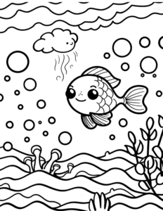 fish in the ocean coloring