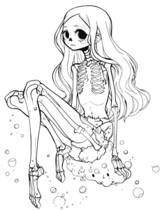 cute skeleton to color