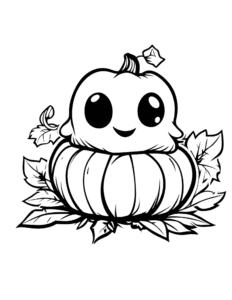 cute pumpkin ghost coloring pages