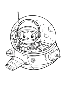 astronaut in space coloring page