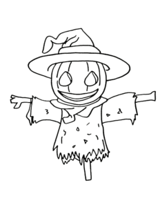 cute scarecrow coloring page