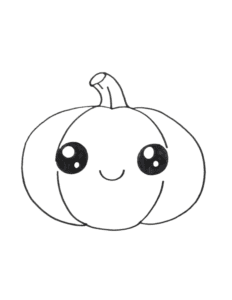 Cute pumpkin coloring page