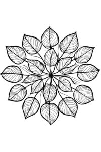 Leaf pattern coloring page