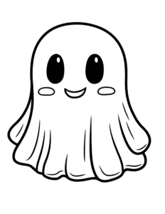 Friendly ghost coloring page for kids