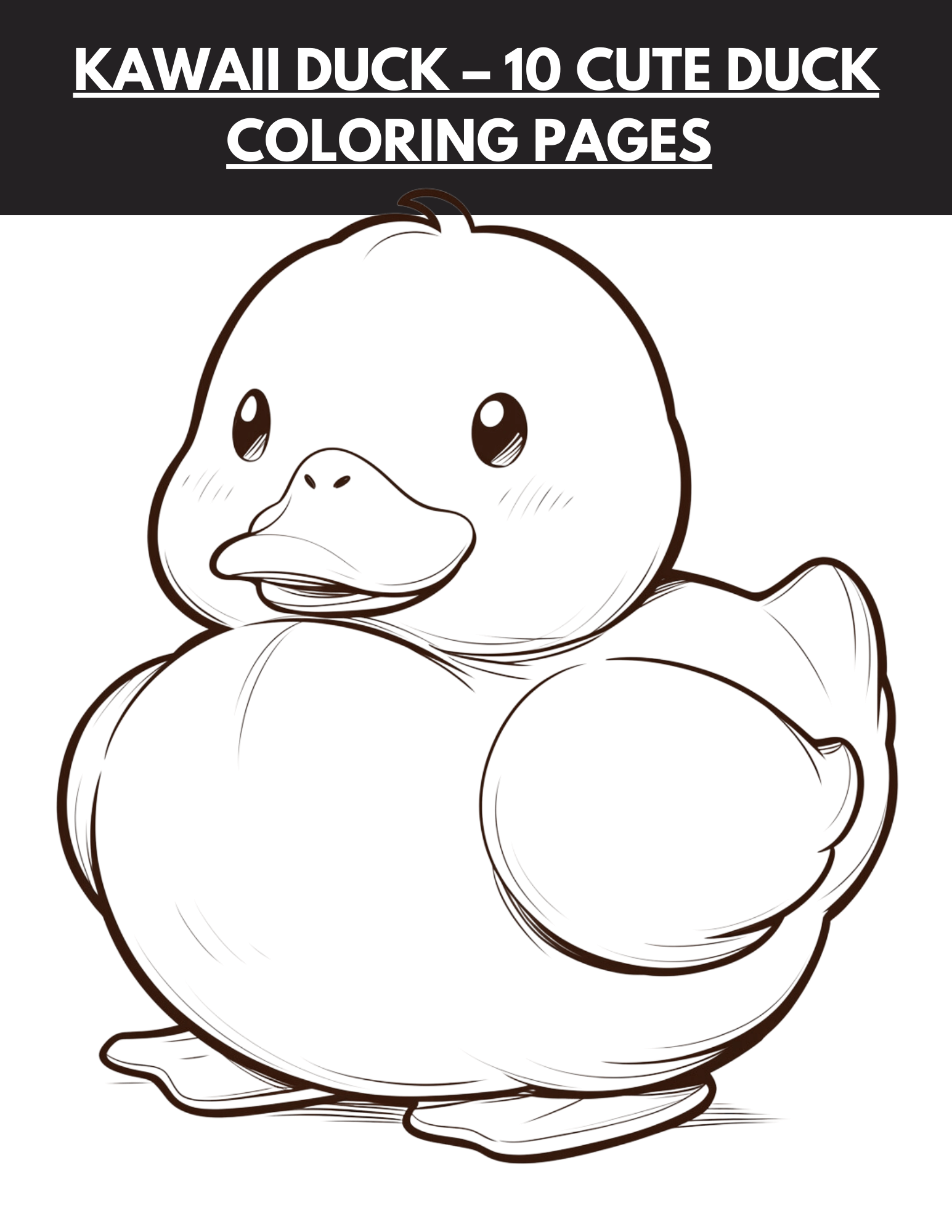 Cute duck free printable coloring page