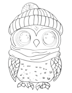 Cute owl coloring page