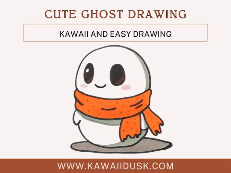 Cute Ghost Drawing | Kawaii and Easy Drawing learn in this cozy and relaxing tutorial how to make cute character for autumn