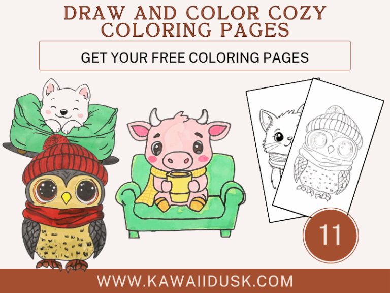 Draw And Color Cozy Characters Yourself - Cozy Drawing and Coloring
