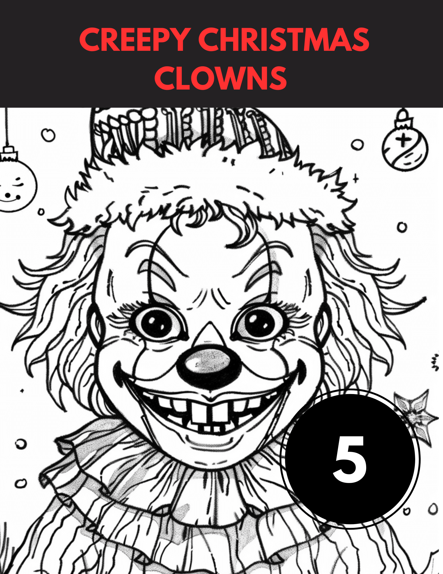 Creepy Christmas Clowns Coloring Pages