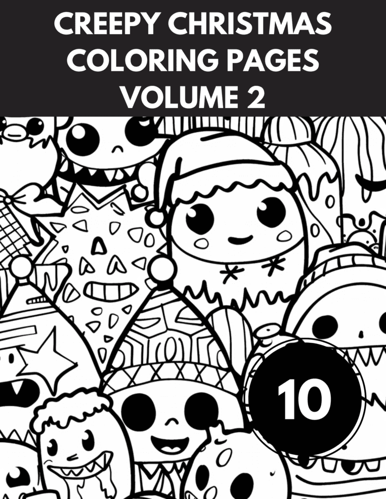 Creepy Christmas Coloring Pages - 10 Spooky Printables