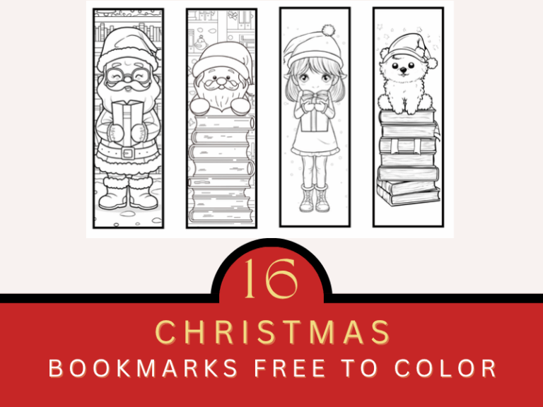 Christmas Bookmarks Free To Color - 16 Printables