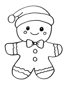 Christmas gingerbread coloring page