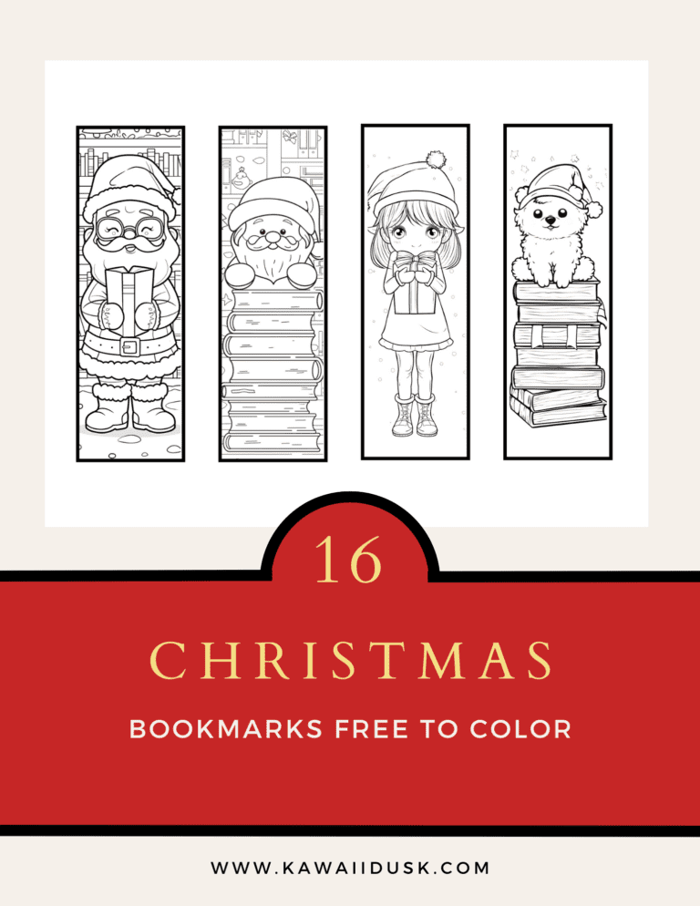 Christmas Bookmarks Free To Color - 16 Printables