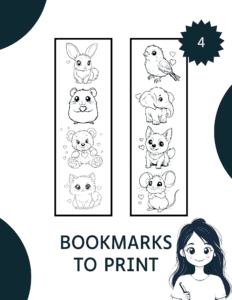 4 Valentine's Day Bookmarks Coloring Pages With Cute Animals