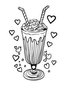 A tall glass of yummy milkshake with whipped cream,