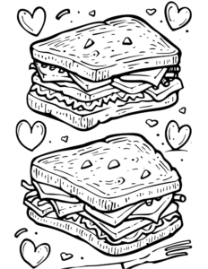 Two yummy sandwiches stacked with layers of lettuce, cheese, and more