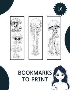 16 Mushrooms Bookmark Coloring Pages 16Scary Coloring Pages With Creepy Mushrooms