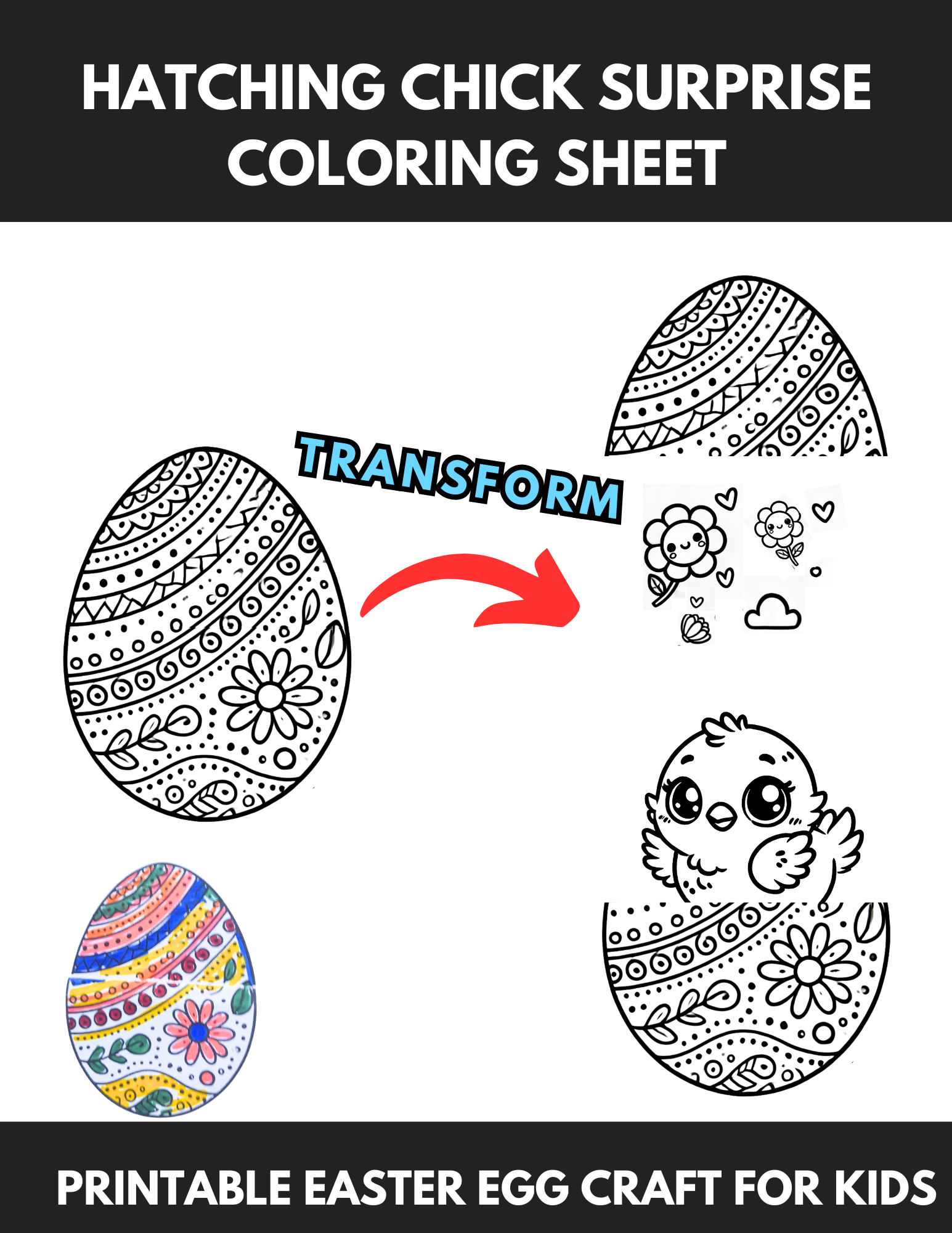 Printable Easter Egg Craft For Kids - Folding Surprise