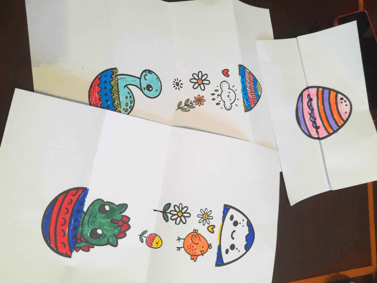 Paper Folding Surprise Drawing Idea for kids