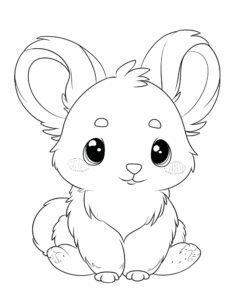 Cute Coloring Pages (Free PDF Printables) with kawaii animal
