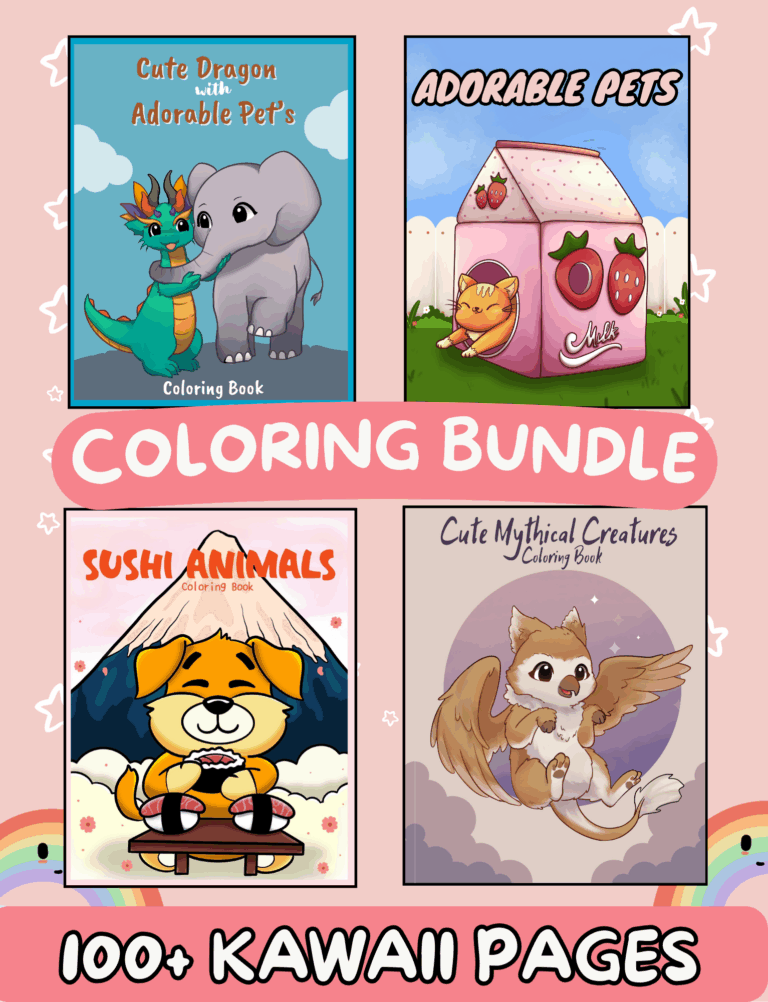 100+ Kawaii Coloring Pages For Adults, Online Coloring Book with Cute Coloring Pages, Aesthetic Kawaii, Coloring Printables