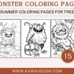 Monster coloring pages summer coloring pages for free. 15 free printables with monster on vacations